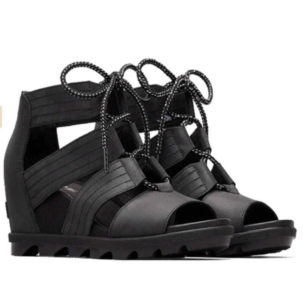 Sorel Joanie II Blace Lace Sandals - Picture 1 of 6